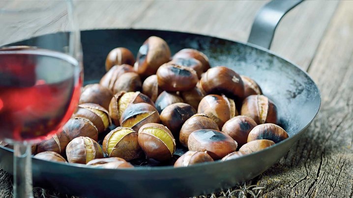 Castanhas e vinho