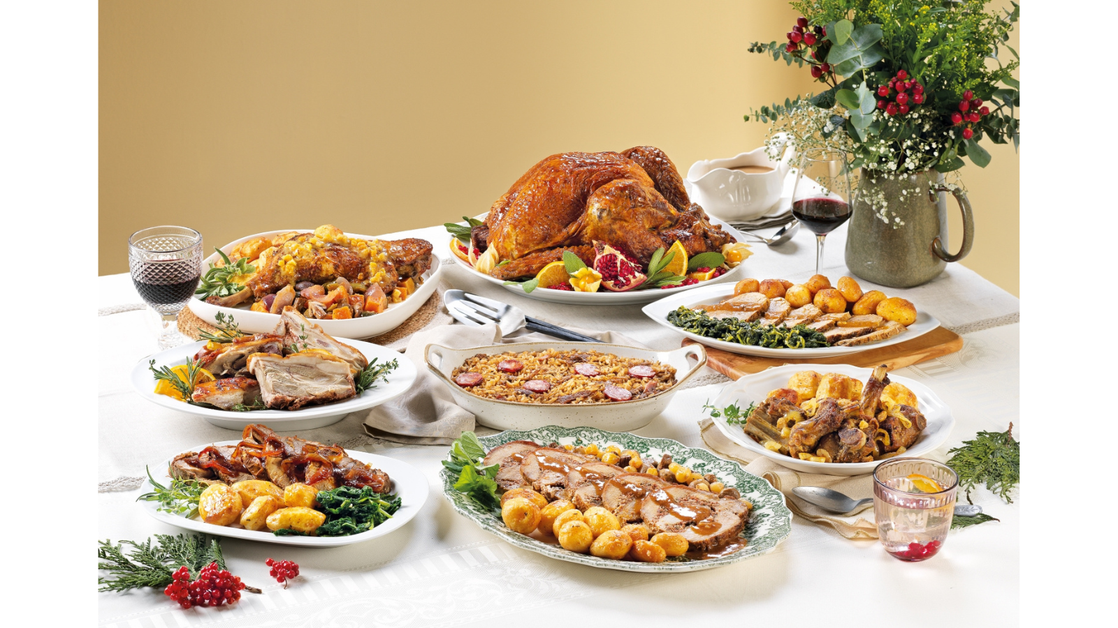 Pratos De Carne Ceia De Natal