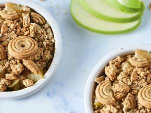 Crumble de maçã e gengibre